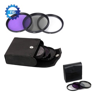 Set 3 kính lọc 49mm uv + cpl + fld cho máy ảnh canon nikon sony