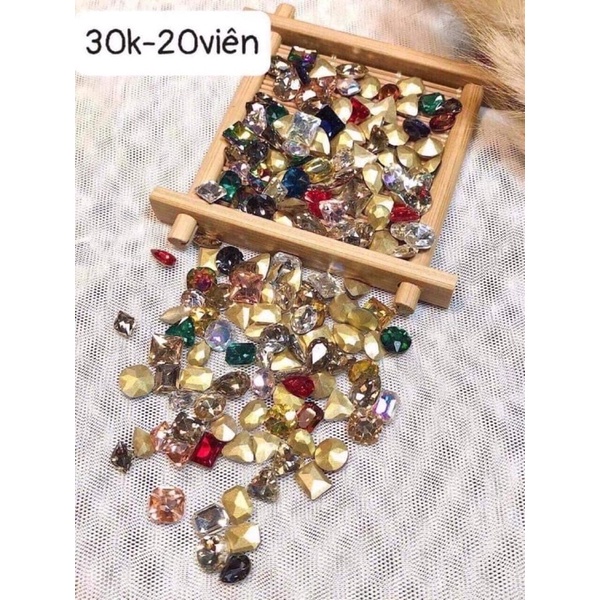 20 viên đá khối mix màu mix sz skinnail