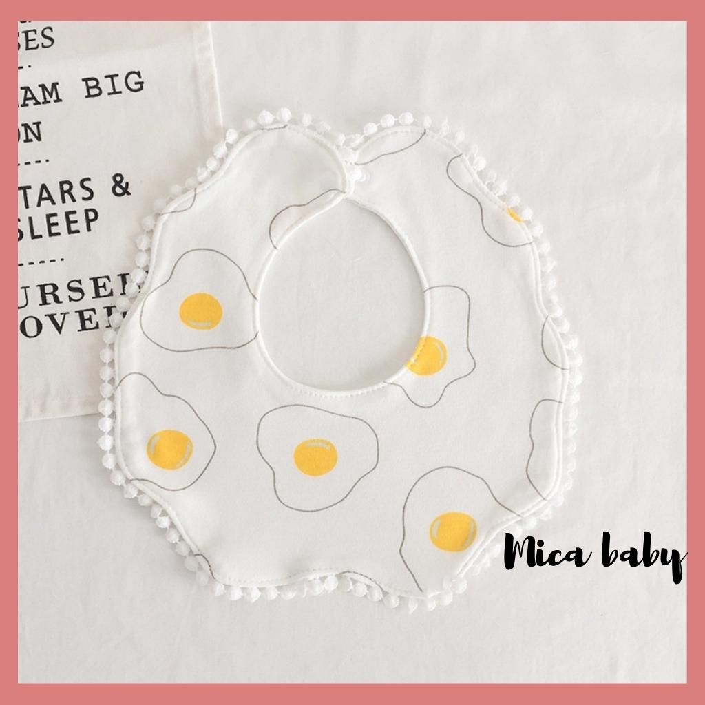 Yếm cổ hoa mẫu viền sóng đáng yêu cho bé Mica baby YC04