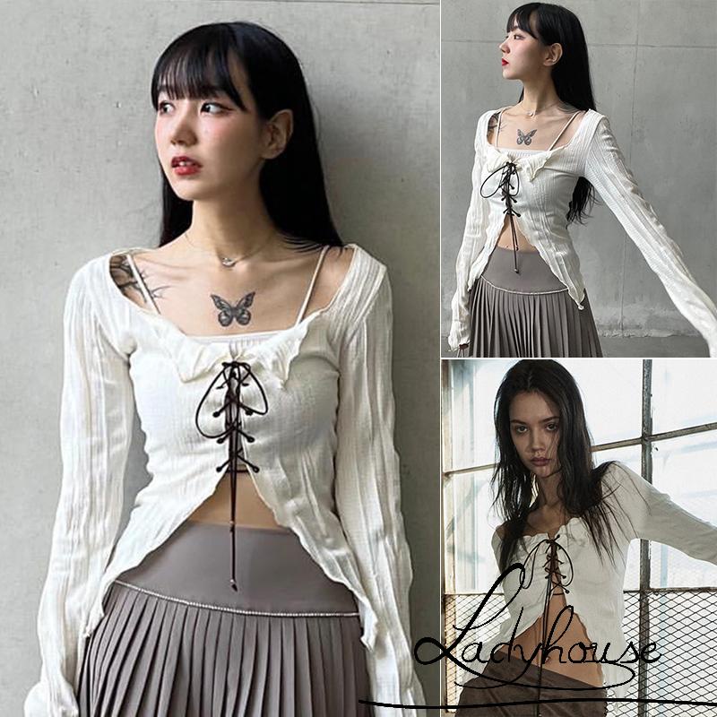 Áo Thun Dài Tay Màu Trơn Dáng Ôm Dành Cho Nữ