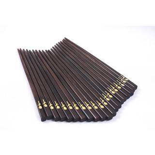 Đũa gỗ trắc đen khảm hoa hồng đồng D010
