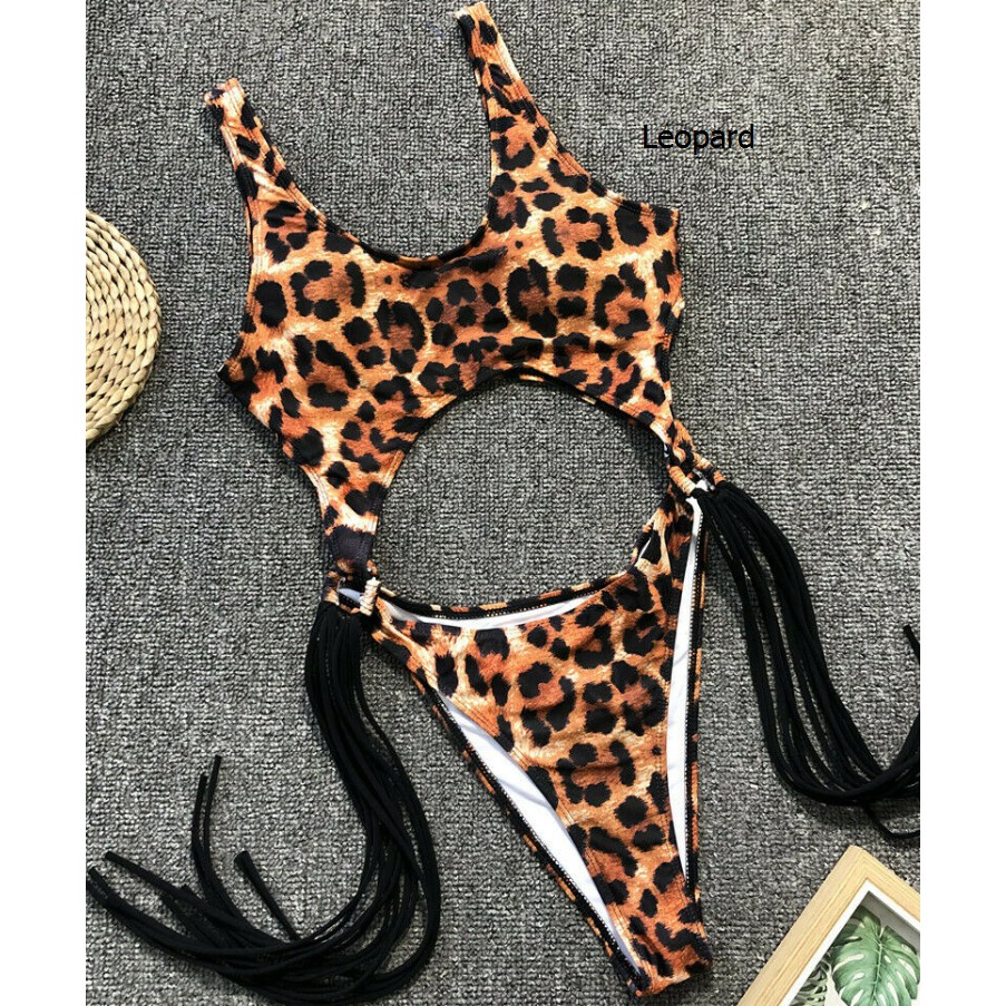 Đồ bơi một mảnh nhiều màu lưng cao trang trí tua rua gợi cảm cho nữ | BigBuy360 - bigbuy360.vn