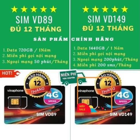 SIM VD89 ,FHappy và D500 12 Tháng( Miễn phí từ 6 đến 12 tháng vào mạng 4G và cuộc gọi )Có Video Kèm Kiểm Tra Tốc Độ 4G