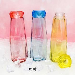 Bình Đựng Nước Thủy Tinh Màu, Dáng Kim Cương Diamond Cao Cấp, Dung Tích 500ml, Siêu Đẹp, Siêu Tiện Dụng - BX