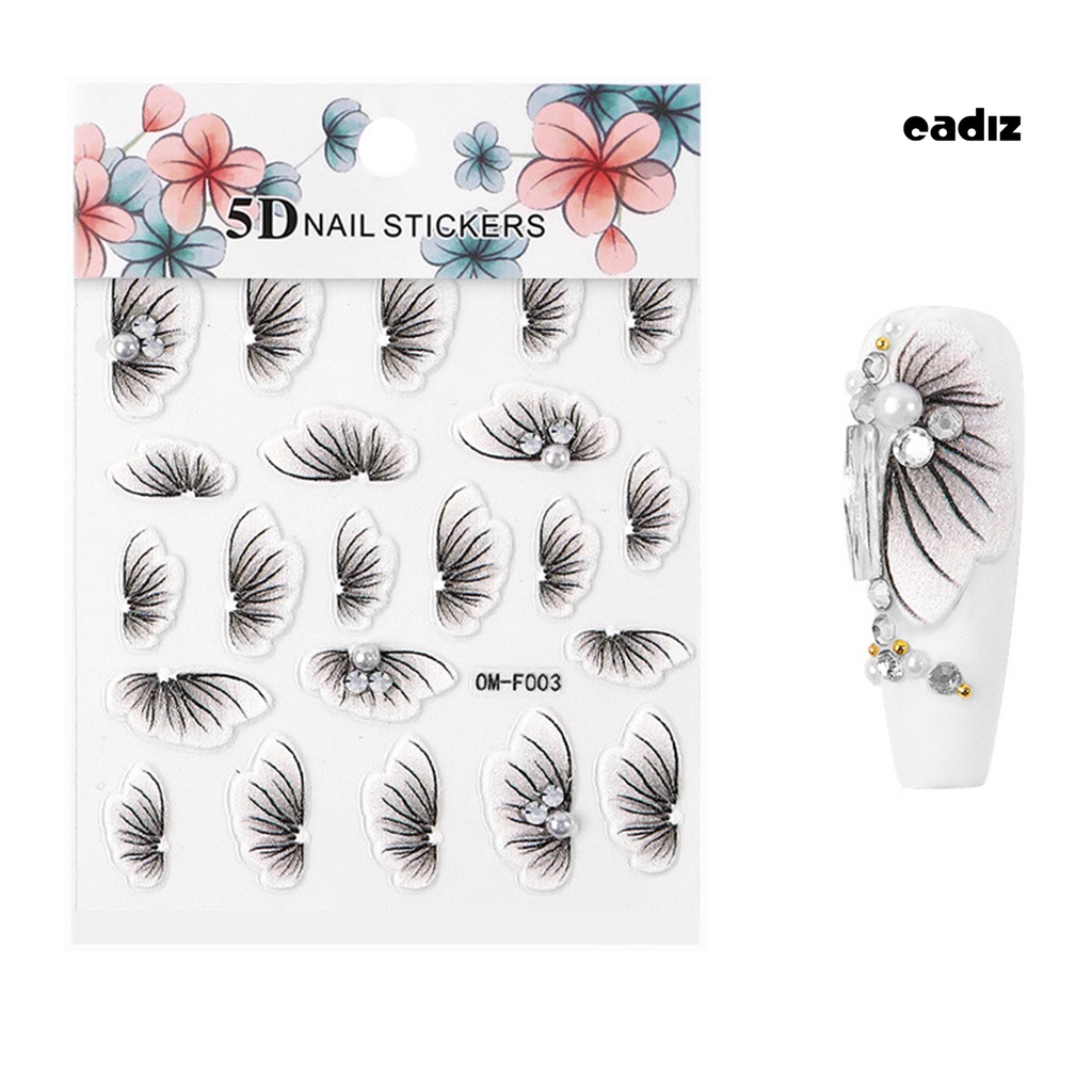 Miếng Dán Trang Trí Móng Tay Hình Hoa 5D DIY