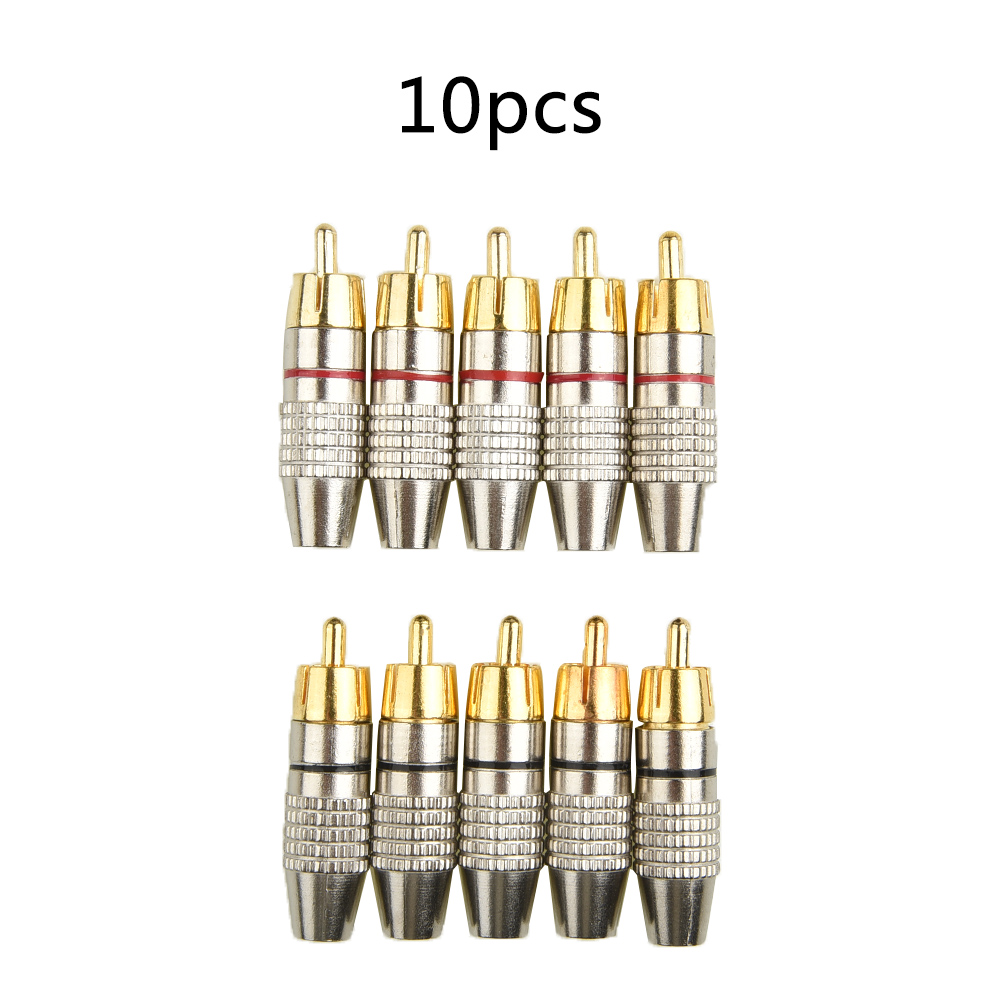 Set 10 Phích Cắm Rca Mạ Vàng Siêu Bền