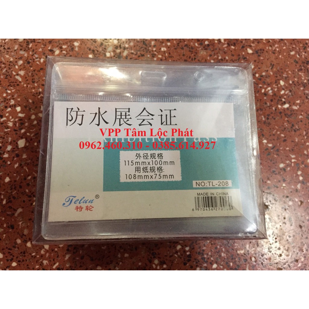 500 Bộ Thẻ đeo nhân viên 208 (NGANG) và Dây đeo thẻ lụa móc nhựa (LOẠI 1)