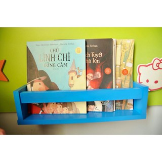 KỆ SÁCH TREO TƯỜNG THANH NGANG MÀU XANH DƯƠNG XYZDECOR