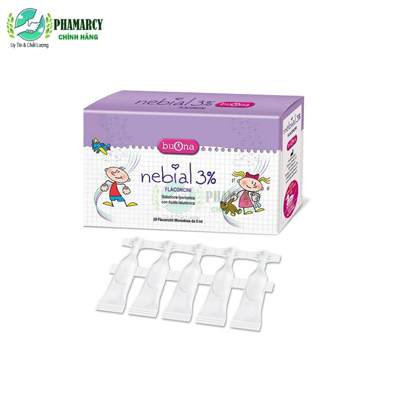 Nước muối sinh lý nước muối ưu trương Nebial 3% nhập khẩu Ý phòng nhiễm khuẩn đường hô hấp giảm các triệu chứng cảm lạnh