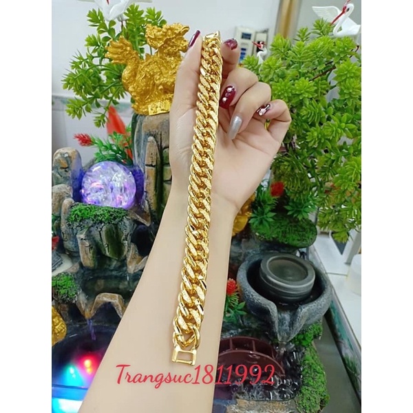 lắc tay nam mạ vàng kiểu khía bản 1 lượng mắt xích dày