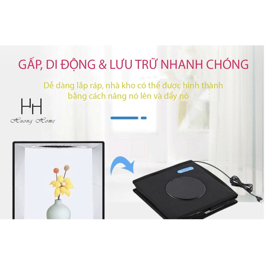 HỘP CHỤP HÌNH SẢN PHẨM PULUZ SZ 25CM - BOX CHỤP ẢNH CÓ BẢO HÀNH CHÍNH HÃNG - TẶNG KÈM 6 PHÔNG NỀN