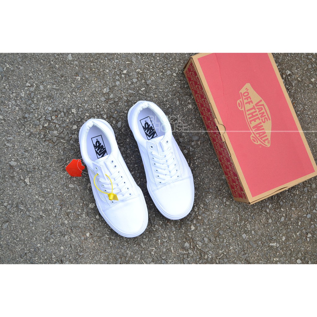 [HẠ GIÁ] GIÀY VANS OLD SKOOL ALL WHITE CANVAS (vans full trắng) _ : P:{