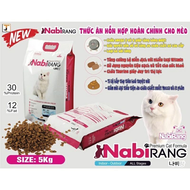 Hạt thức ăn dành cho mèo mọi lứa tuổi Nabirang 5Kg