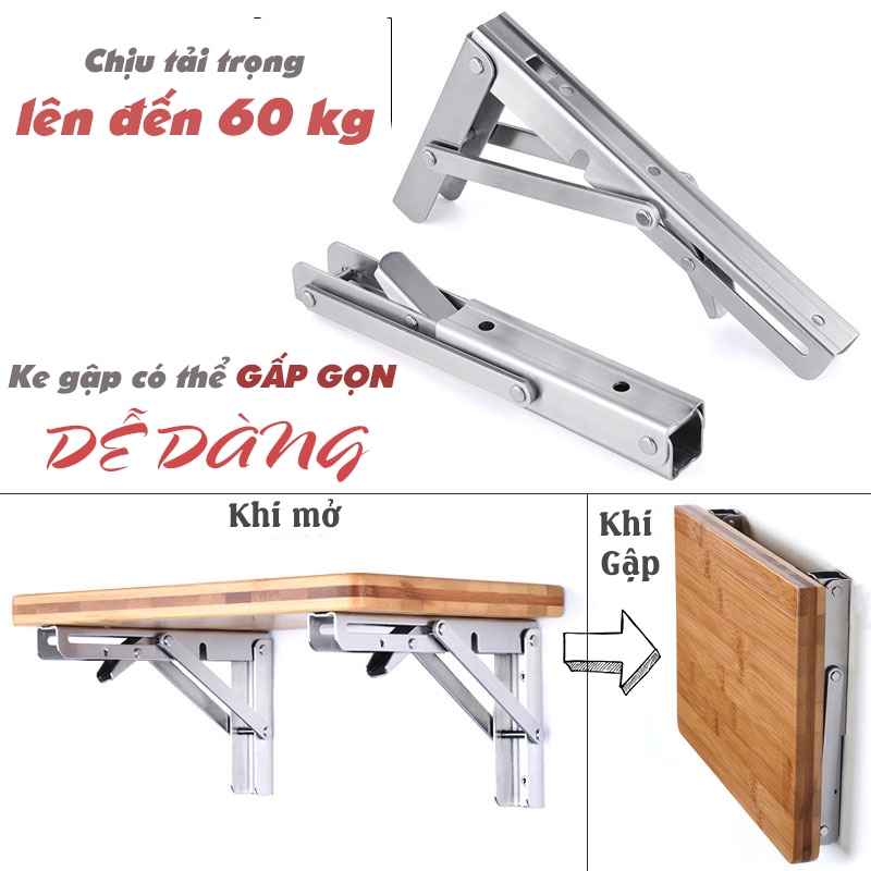 Bản lề gập, ke gập thông minh, giá đỡ bàn gập, phụ kiện bàn gập bộ 2 cái