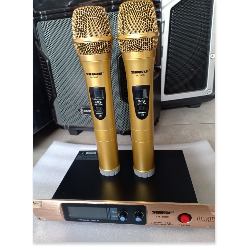 [ XẢ kHO ]·Bộ 2 Micro Không Dây Và Đầu Thu SHURE SH-300G Hát Karaoke (shures) Micro Kèm Đầu Thu Không Dây, Micro Hát Kar