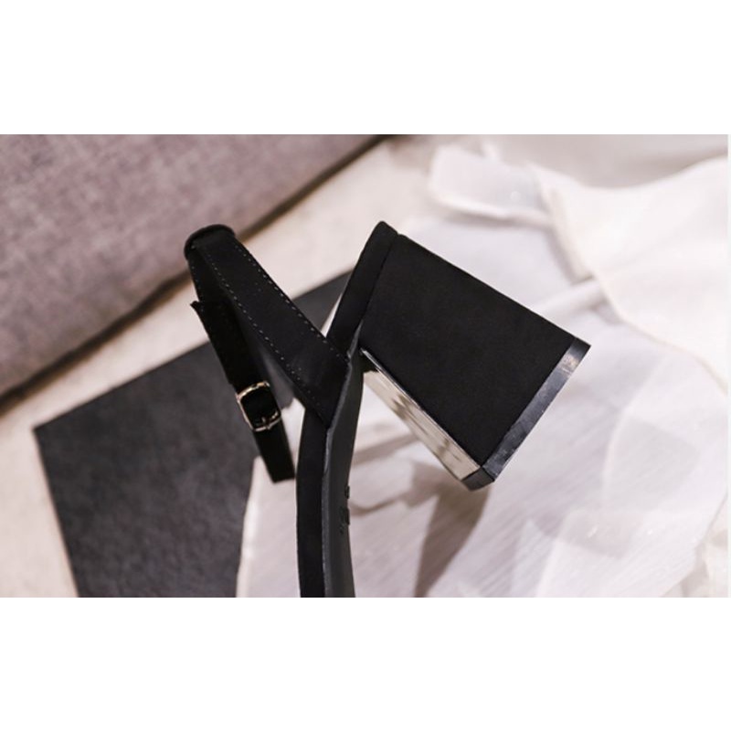 GIÀY SANDAL CAO GÓT NỮ ĐẾ VUÔNG 5- 7 PHÂN QUAI NHÚN ĐÍNH ĐÁ HOT 2022 - VINA STORE- mã B40