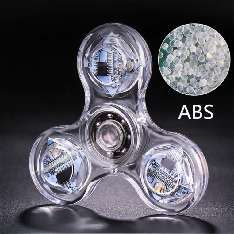 Con Quay Đồ Chơi Fidget Spinner Edc Có Đèn Led Phát Sáng Giúp Giảm Stress Trắng Trong Suốt