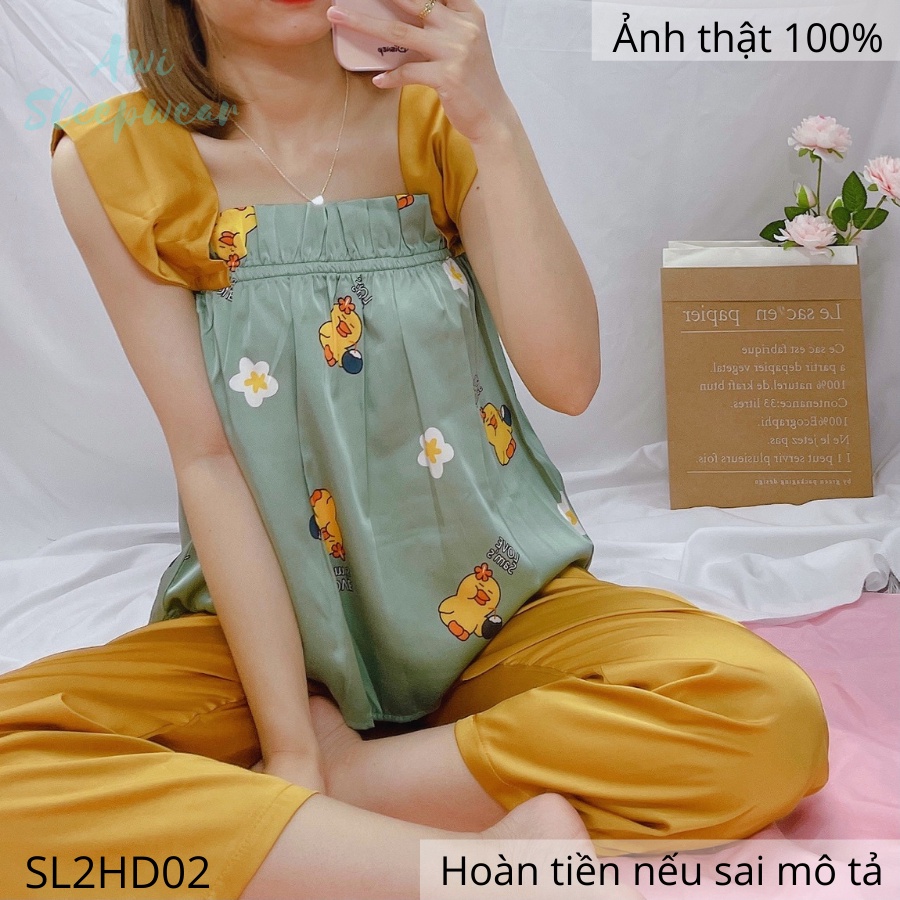 Bộ Mặc Nhà Hai Dây Cộc Dài Xinh Xắn Chất Latin - Awi Sleepwear
