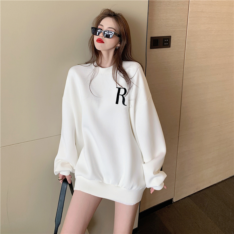 Áo Sweater Tay Dài Dáng Rộng In Chữ Thời Trang Cho Nữ