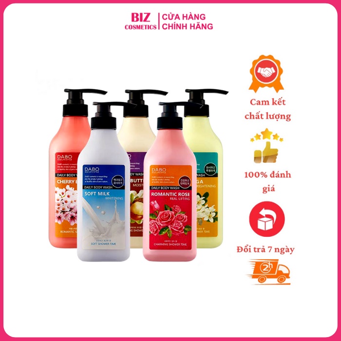 Sữa tắm cao cấp Hàn Quốc DABO giúp dưỡng trắng da, giúp da luôn mềm mịn 750ml