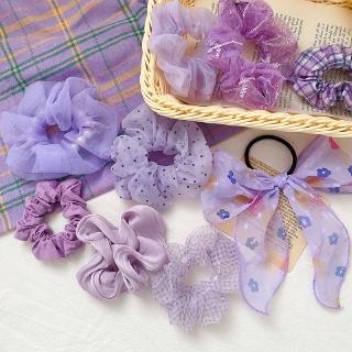 Korean Version of the New Purple Sweet Hair Circle Net Red Cute Rubber Band Hair Accessories