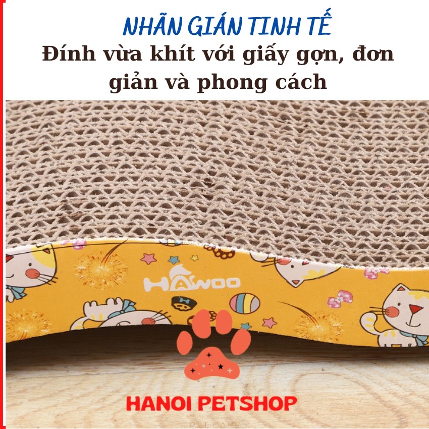 [BẢN TO] Bàn Cào Móng Cho Mèo - Bàn Cào Móng Lượn Sóng Giúp Mèo Mài Móng, Sạch Móng, Không Làm Xước Móng Mèo