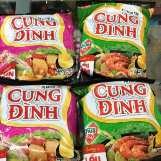 MÌ CUNG ĐÌNH 80g VỚI 2 HƯƠNG VỊ HẦM NGŨ QUẢ VÀ TÔM CHUA CAY