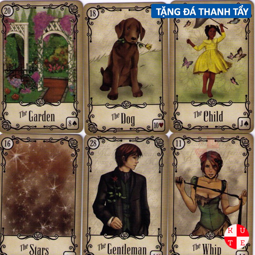 Bài Lenormand Under The Rose 40 Lá Bài Tặng File Tiếng Anh Và Đá Thanh Tẩy C111