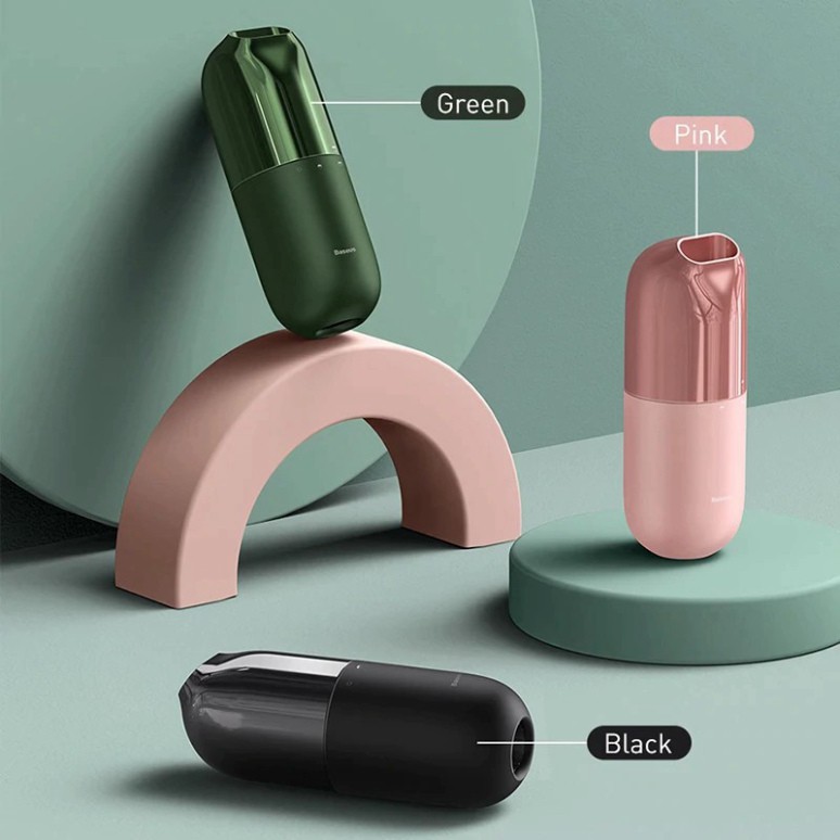 Máy hút bụi cầm tay Mini Baseus C1 Capsule Vacuum Cleaner tích hợp đèn thông báo với công suất 45W | BigBuy360 - bigbuy360.vn