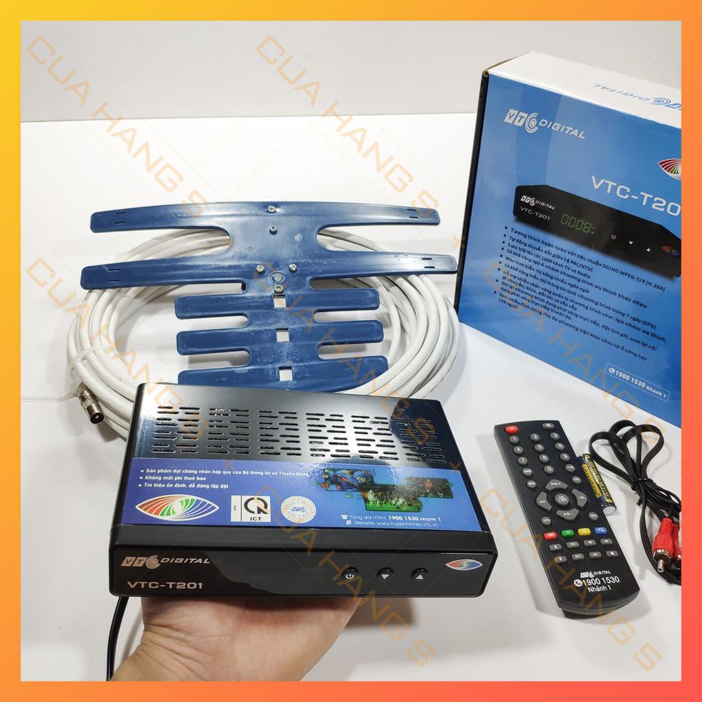 Đầu thu kỹ thuật số DVB T2 VTC T201 tặng Anten xanh 15m miễn phí truyền hình số mặt đất