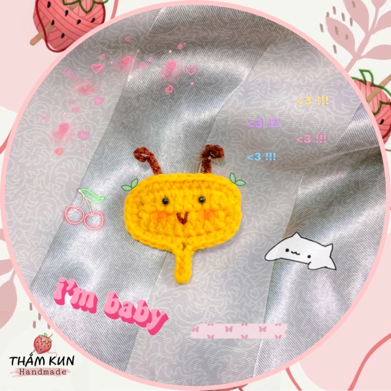 kẹp tóc đom đóm jack97, kẹp tóc đan len handmade