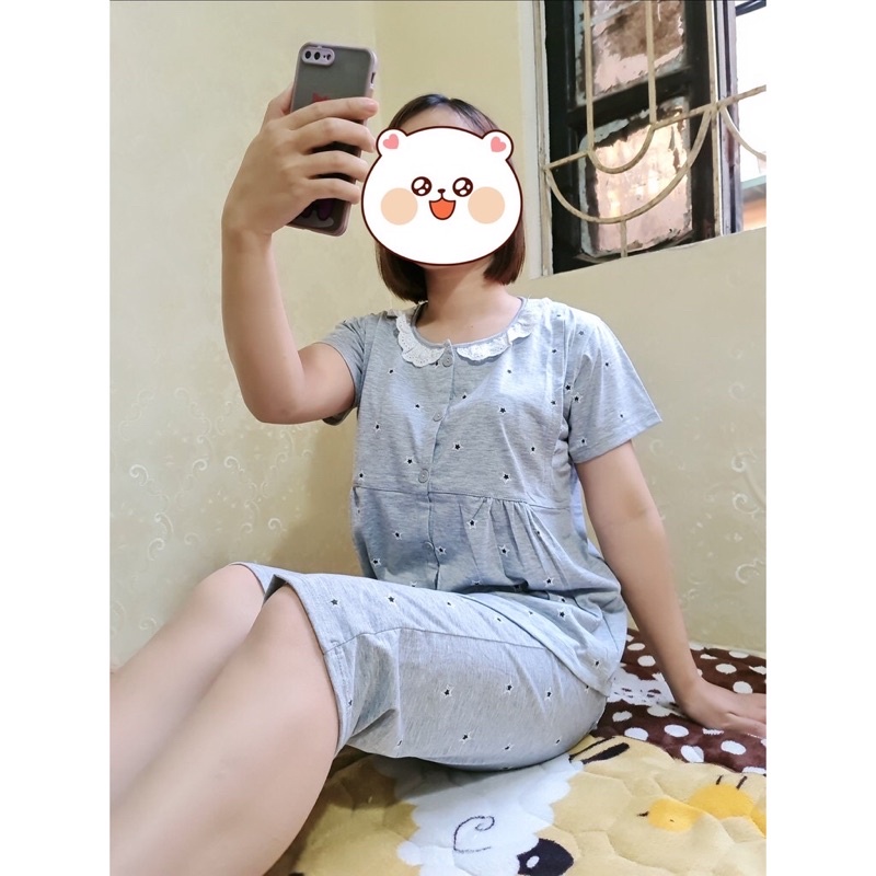 Đồ bộ bầu lửng mùa hè mặc nhà chất cotton áo cộc tay siêu mát thiết kế cao cấp BDC03