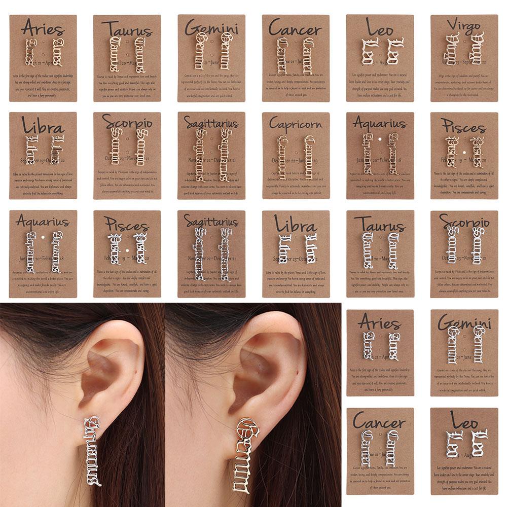 Bông Tai Tròn Hình 12 Cung Hoàng Đạo Thời Trang Cho Nữ