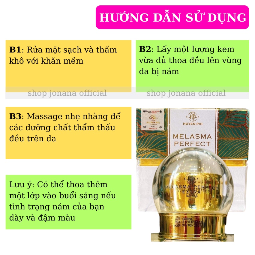 Kem Nám Huyền Phi - Sạch Nám Tàn Nhang Dưỡng Da Trắng Sáng Đều Màu - Không Bào Mòn Da