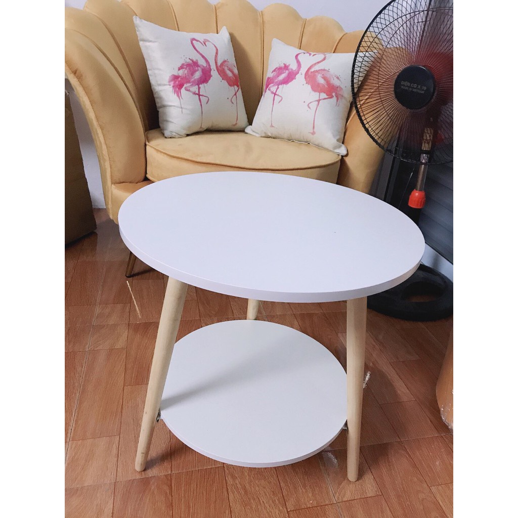 Bàn Trà Hiện Đại Sofa Phòng Khách 2 Tầng Chân Tròn - Decor Nhà Xinh