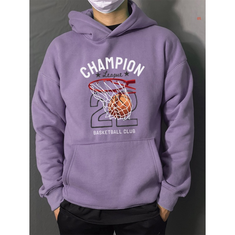 Áo Hoodie Unisex đôi  form rộng nam nữ BASKETBALL CLUB vải Nỉ Bông BASKETBALL CLUB- TDA05