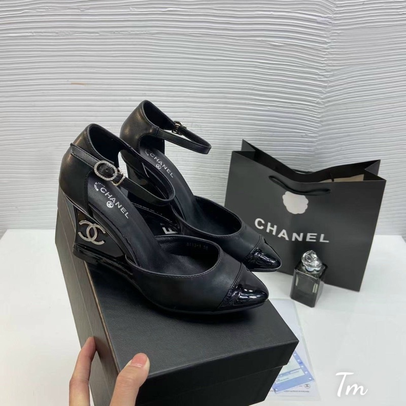 Guốc cao gót chanel bản mới 2022 ( fullbox bill túi giấy)
