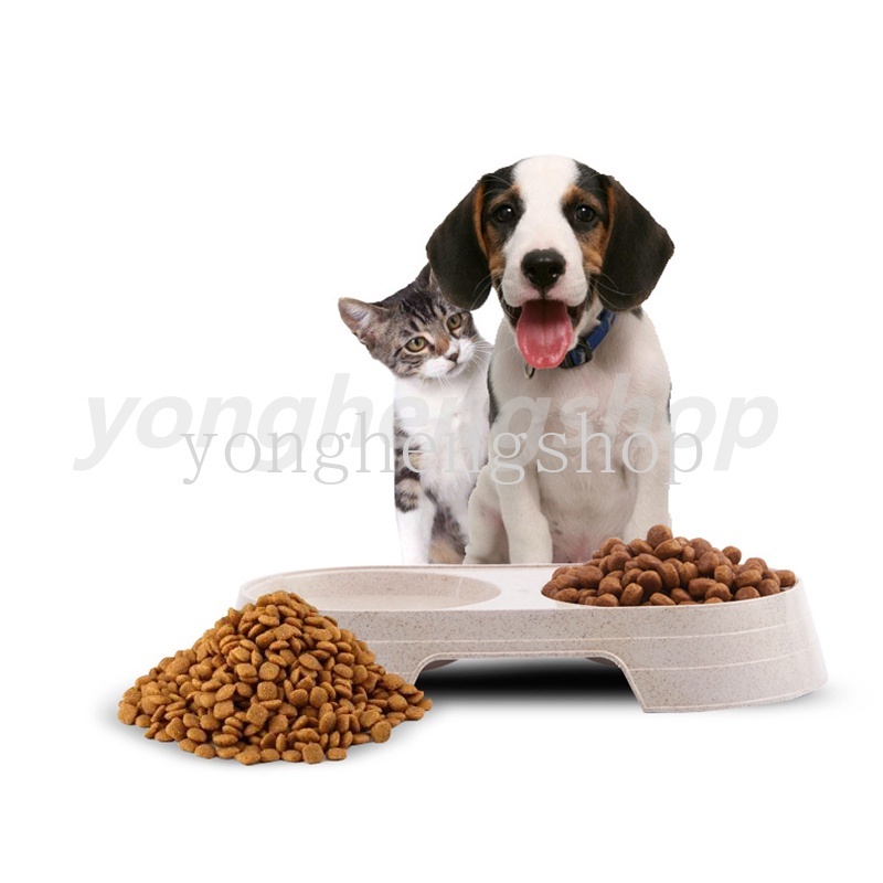 Tô Đựng Thức Ăn Nước Uống Hai Tầng Màu Sắc Ngọt Ngào Tiện Dụng Cho Thú Cưng