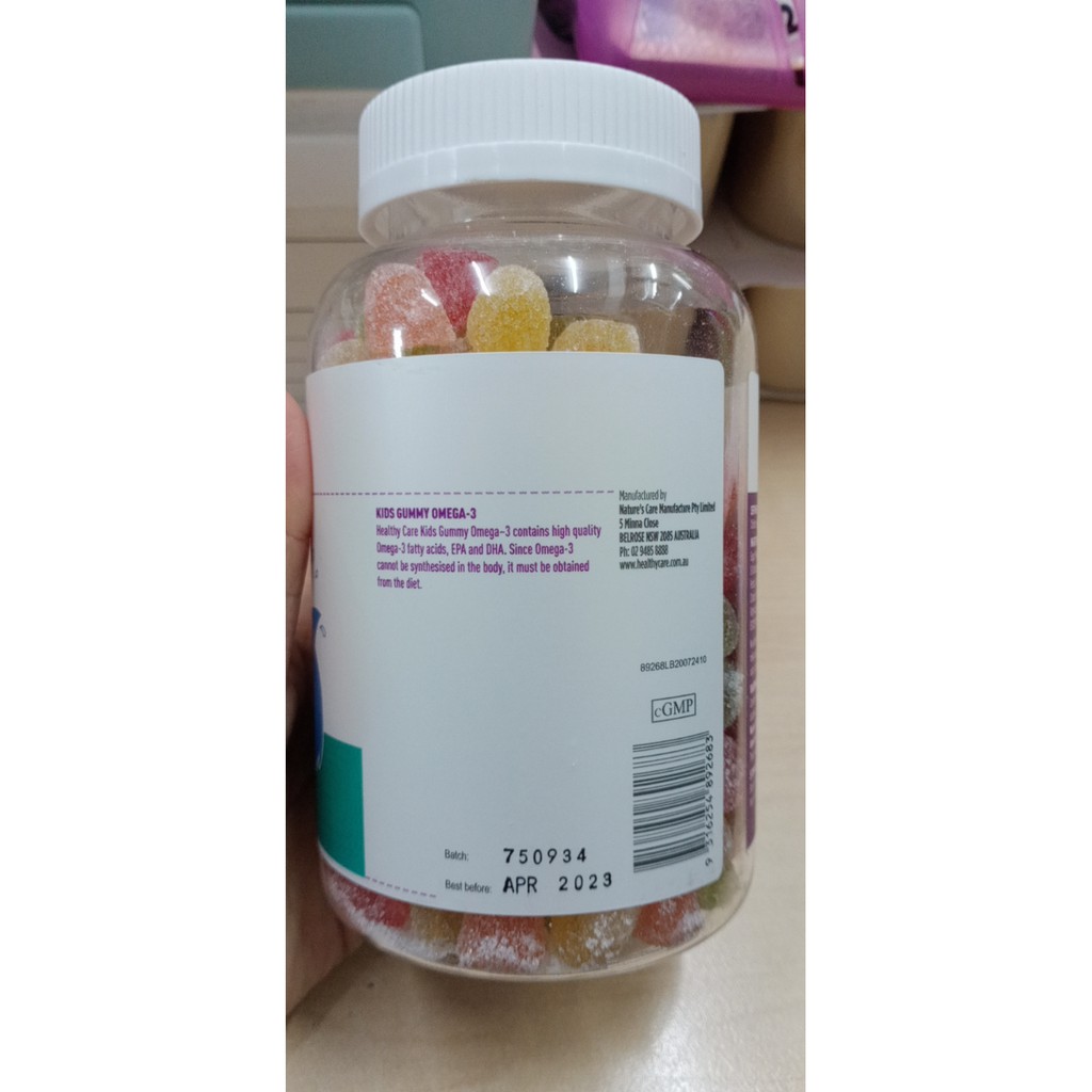 Kẹo dẻo bổ sung Omega-3 Healthy Kids Gummy 250 Viên cho bé trên 2 tuổi của Úc