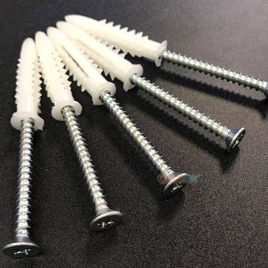 Bộ 10 Tắc kê nhựa + đinh vít đủ cỡ