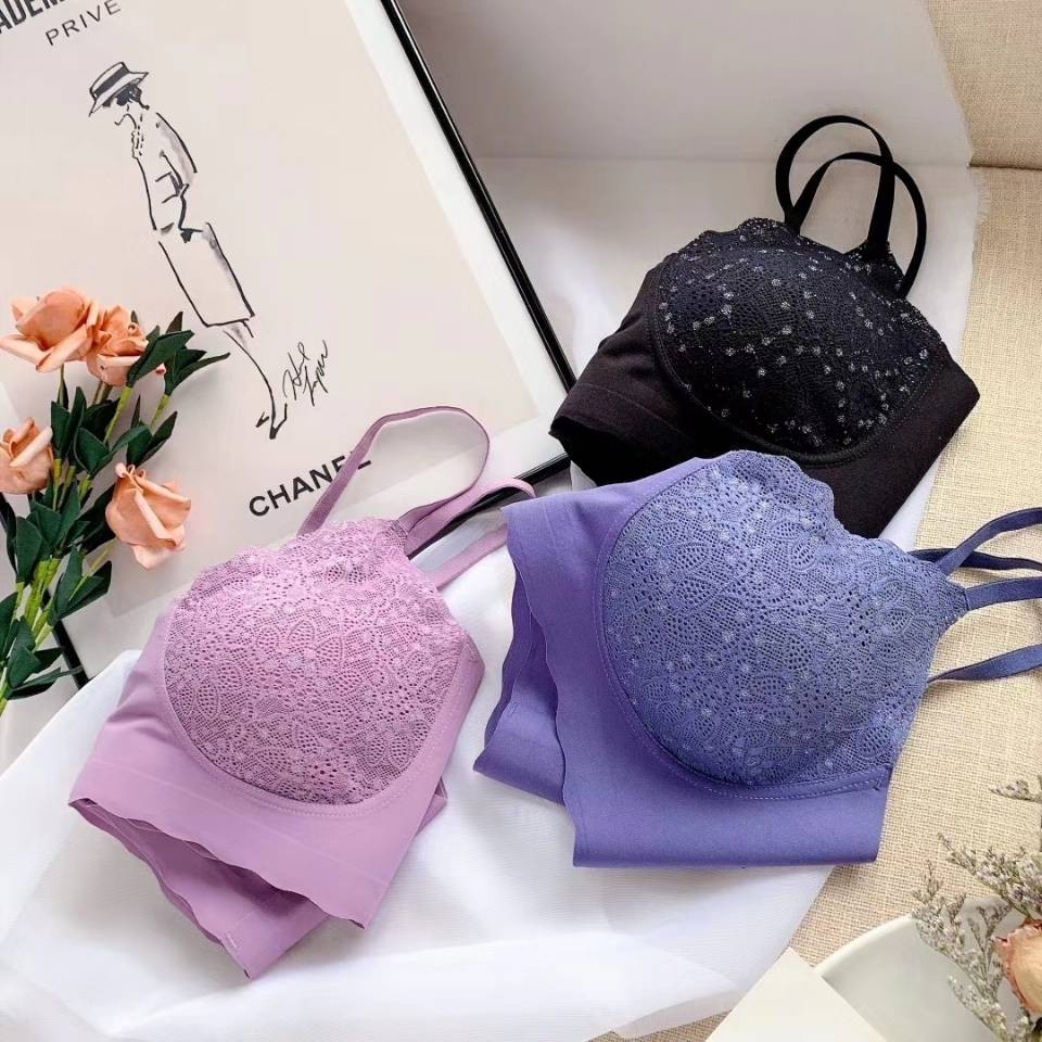 WACOAL Áo Ngực Hai Dây Phối Ren Không Đường May Hở Lưng Họa Tiết Bầu Trời Sao Phong Cách Nhật Bản Quyến Rũ Cho Nữ