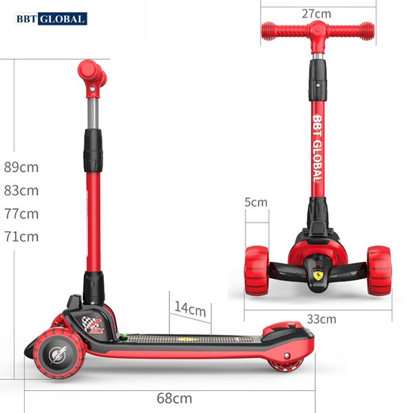 Xe trượt scooter cao cấp có nhạc và đèn phát sáng BBT GLOBAL KM989