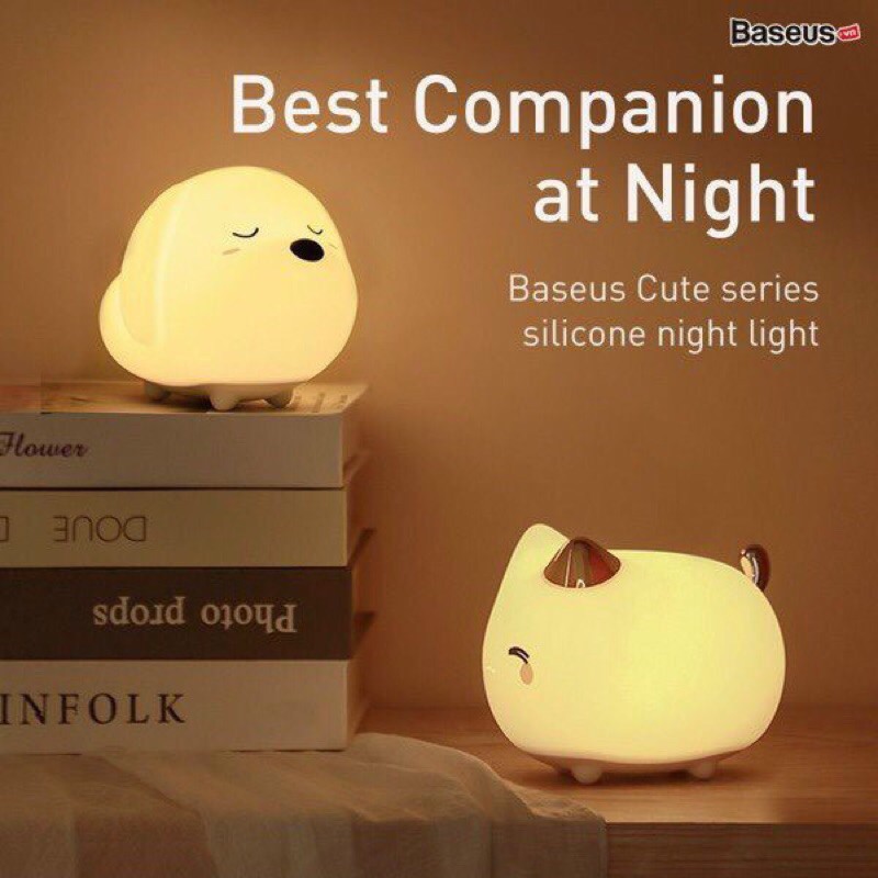Đèn ngủ cảm ứng đổi màu thông minh Baseus Cute Series Doggie Silicone Night Light 1100mAh re-Charge battery, Touch