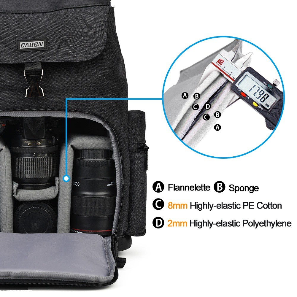 Ba Lô Vải Canvas Đựng Máy Ảnh DSLR Đa Năng Có Giá Đỡ Ba Chân Kiểu Vintage Cho Nam Và Nữ