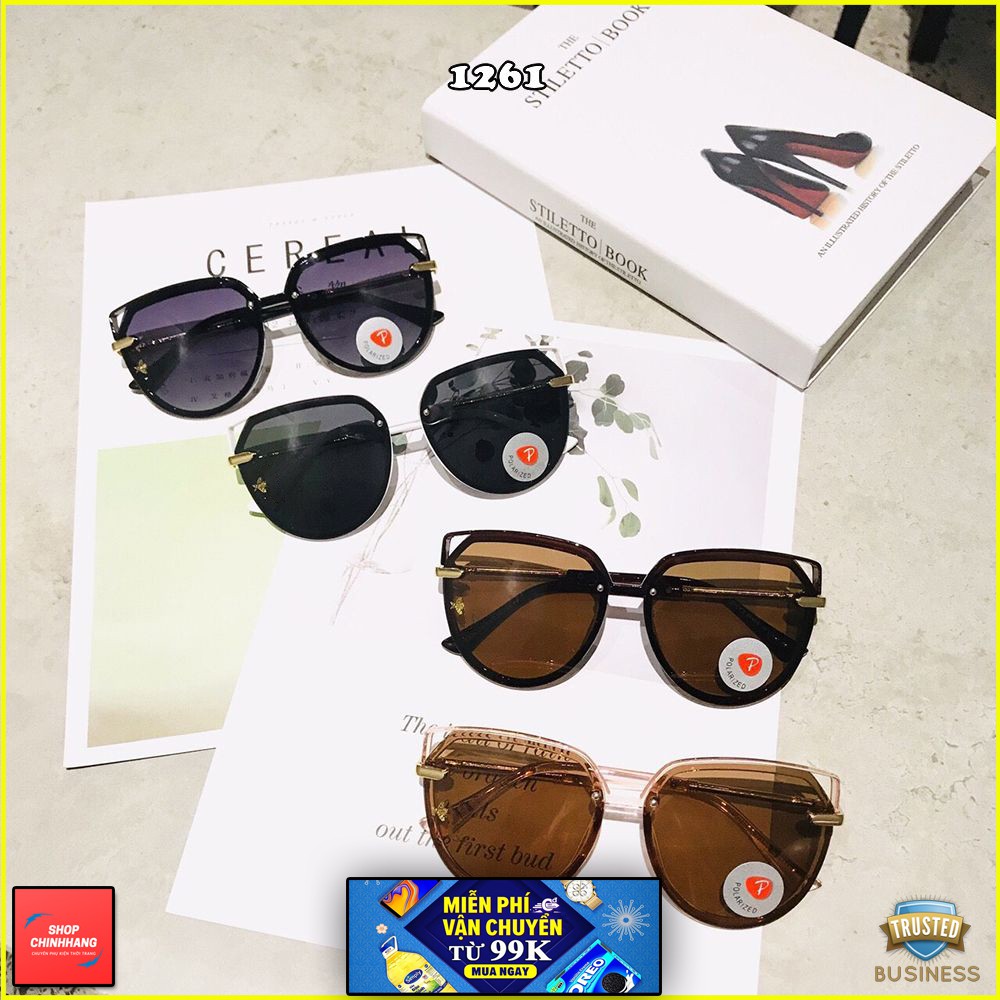 KÍNH MÁT NỮ TRÒNG POLARIZED GỌNG MẠ VÀNG SÀNH ĐIỆU SH1261