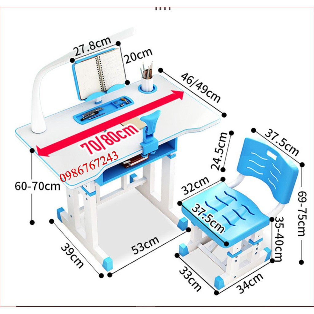 Bộ bàn ghế cho học sinh tiểu học, tặng kèm đèn học led và chống cận | BigBuy360 - bigbuy360.vn