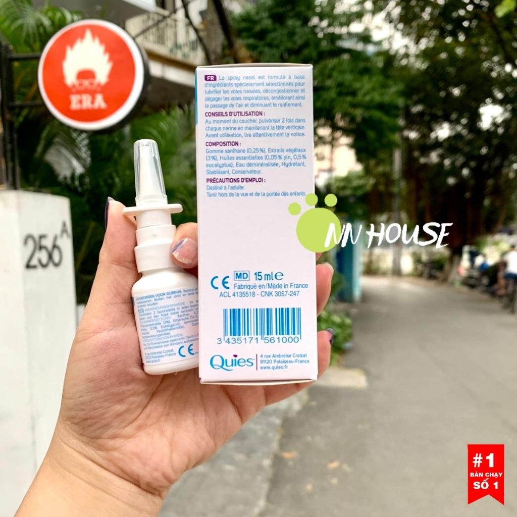 Xịt mũi chống ngáy ngủ Quies Anti Ronflement 15ml nội địa Pháp từ tinh dầu khuynh diệp, thông giúp ngủ ngon spray nasal