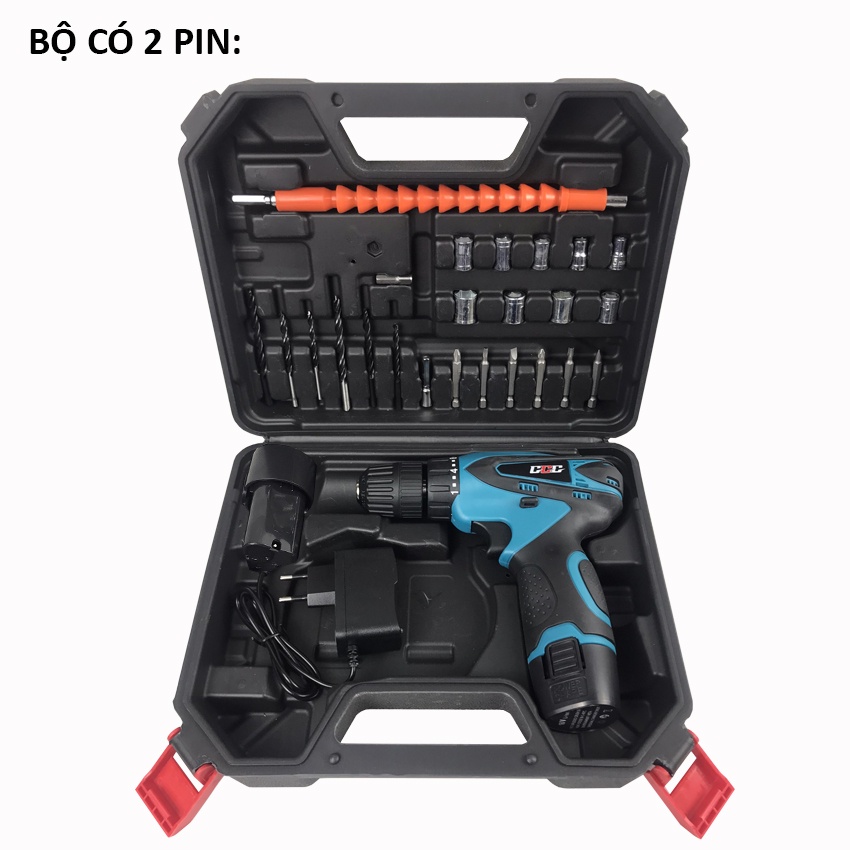 Máy khoan Pin bắt vít cầm tay không dây chính hãng GGG kèm sạc ML 120 | Tặng 2 pin và hộp 24 phụ kiện