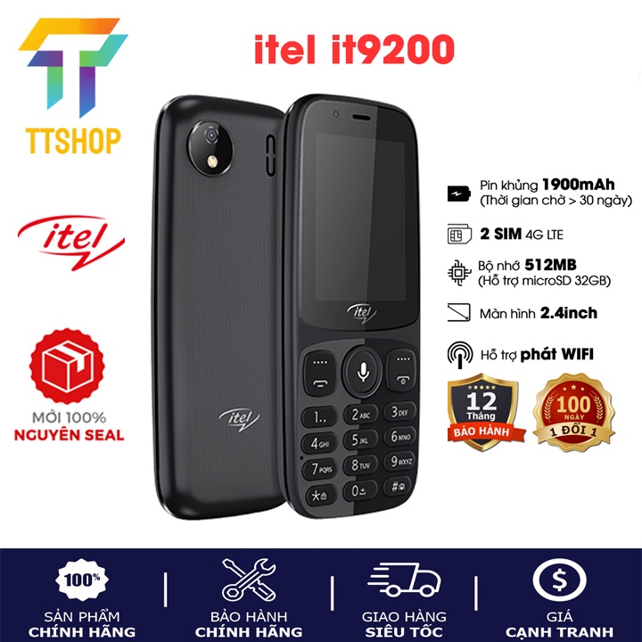 Điện thoại Itel it9200 4G - Bắt + Phát WIFI - Xem Youtube , Facebook mới nguyên seal - Hàng chính hãng