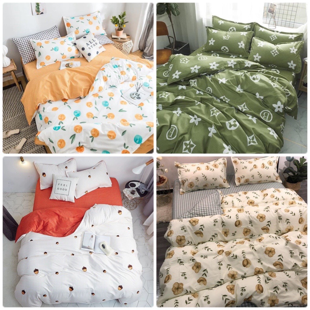 Trọn Bộ 4 Món Cotton Poly Nhập Các Mẫu Kẻ Caro (Đủ Kích Thước) [TH]